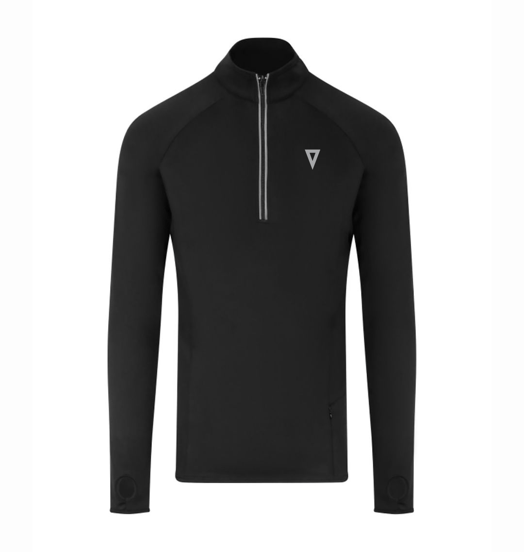 Jet Black Printed Long Sleeve T Shirt Front