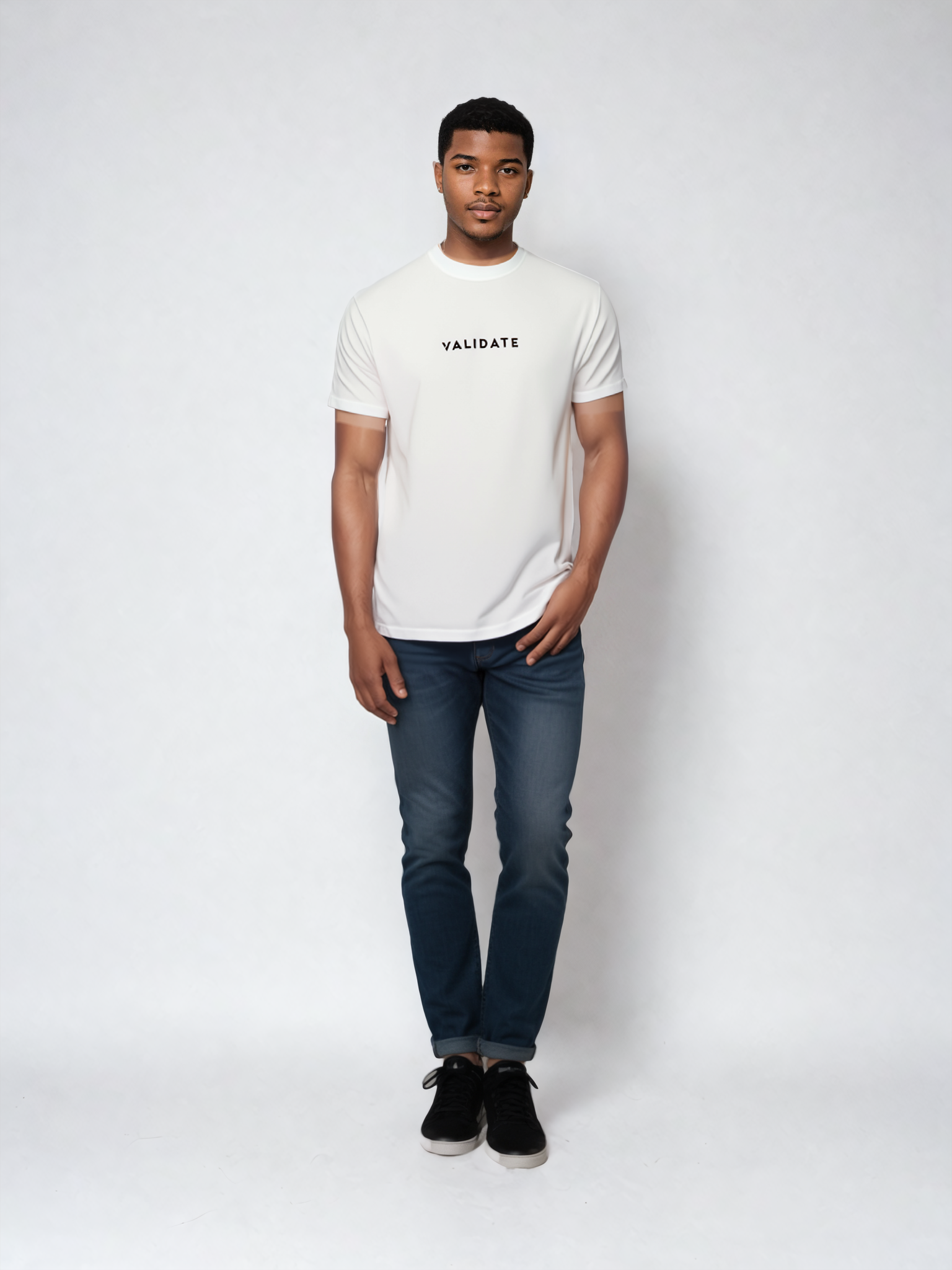 Validate Mens Essential Central Logo Tee White