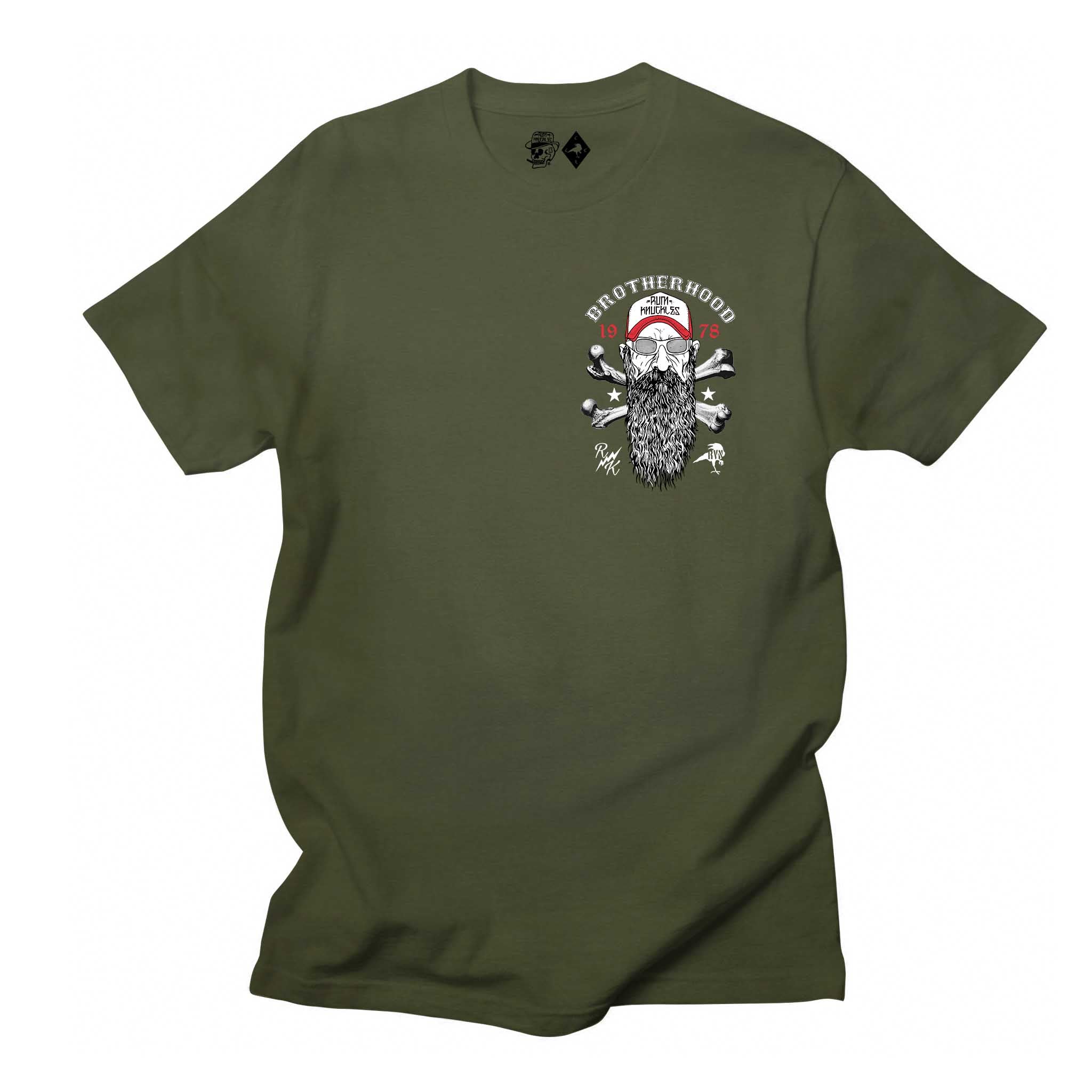 RUM KNUCKLES Brotherhood T-Shirt Army Green