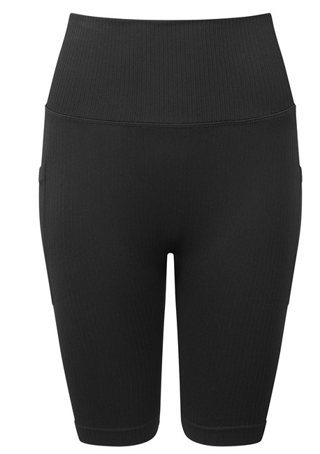 Validate Women’s TriDri® ribbed seamless '3D Fit' cycle shorts Black