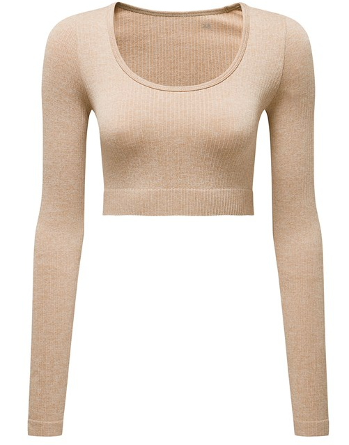 Validate Women’s TriDri® ribbed seamless '3D Fit' crop top Nude