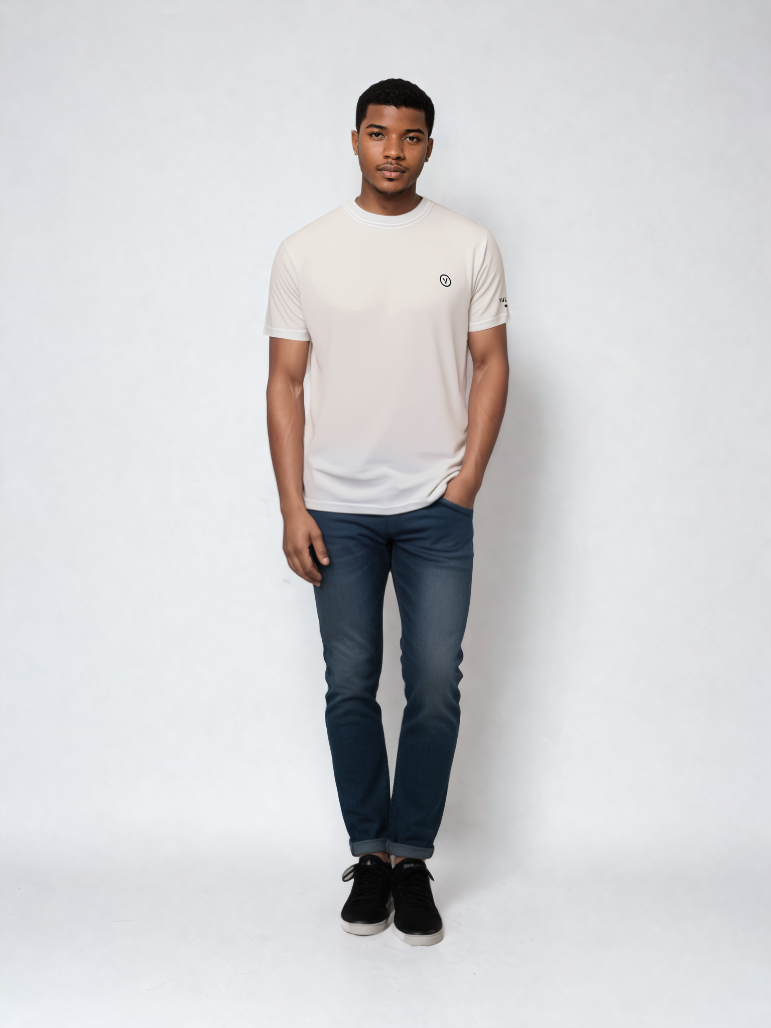 Validate Mens Essential Small Logo Tee White