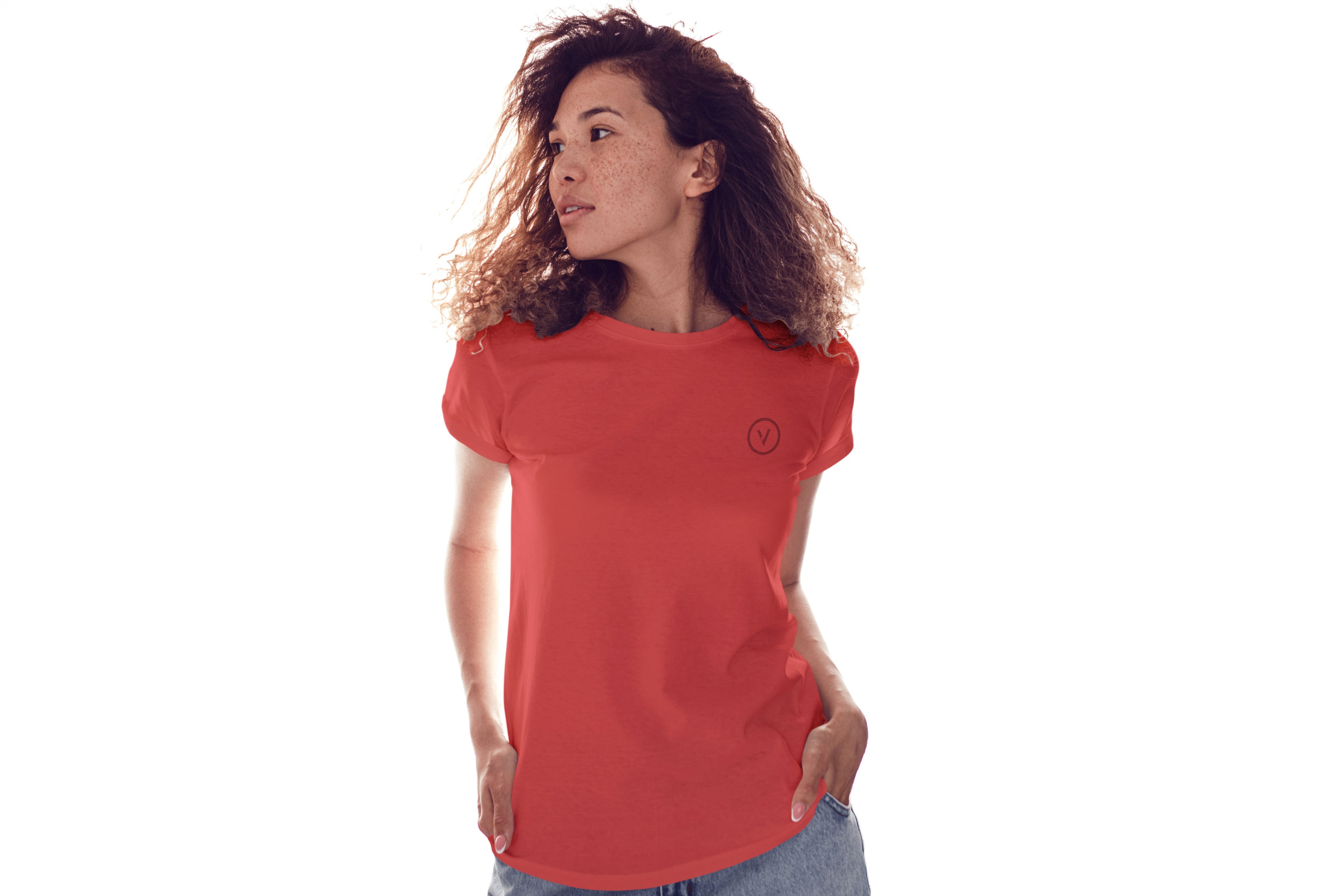 Validate Core Essentials Women's Rolled Sleeve TShirt Red