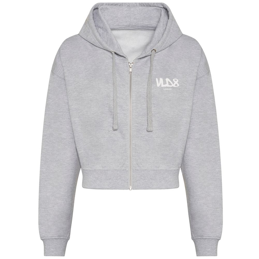 Validate Crop Zoodie Grey Marl