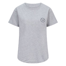 Load image into Gallery viewer, Validate Core Essentials Women&#39;s Rolled Sleeve Circle Logo TShirt Grey Heather
