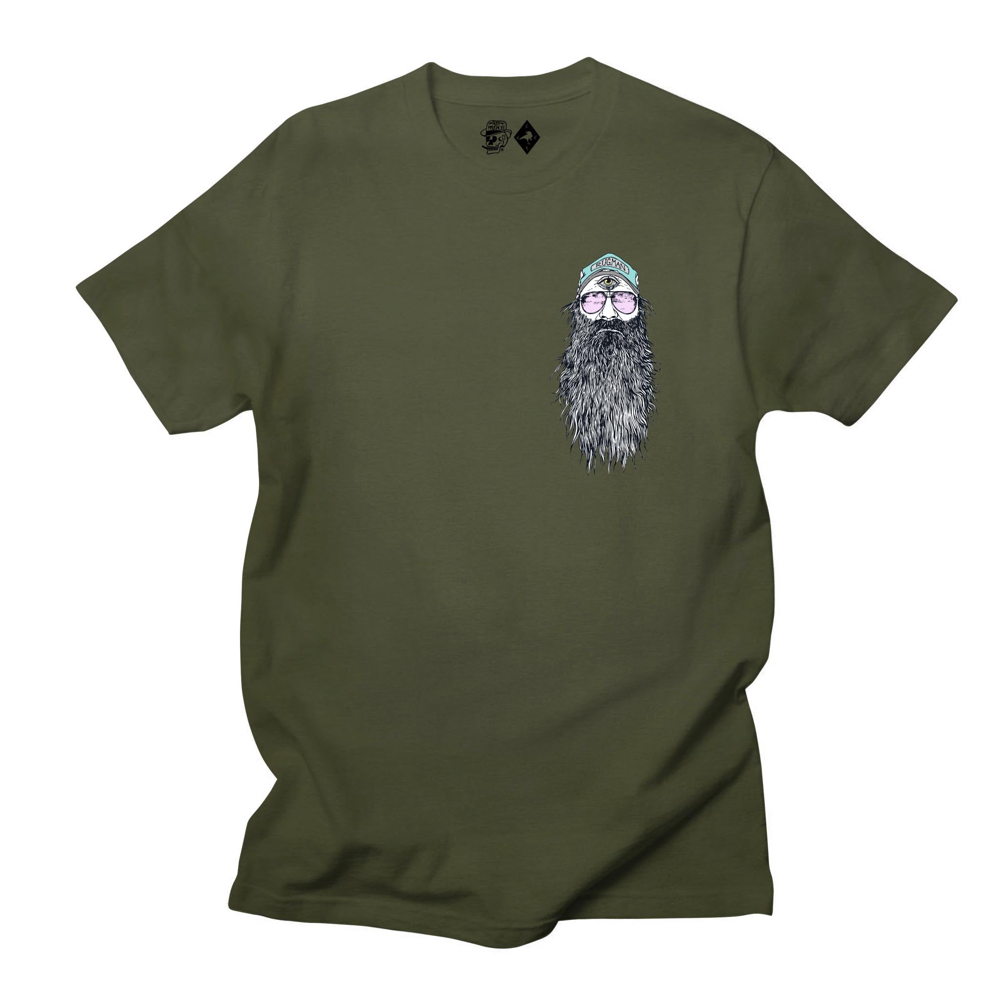 Beardy Man T-Shirt – Army Green