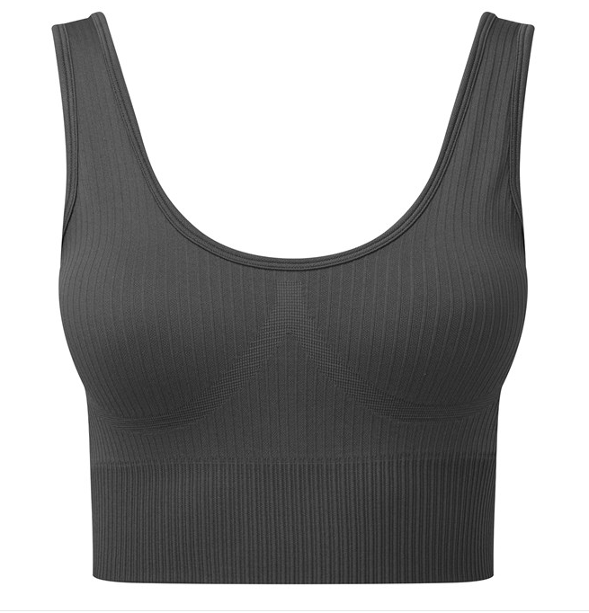 Validate Women's TriDri® ribbed seamless 3D fit multi-sport bra Charcoal