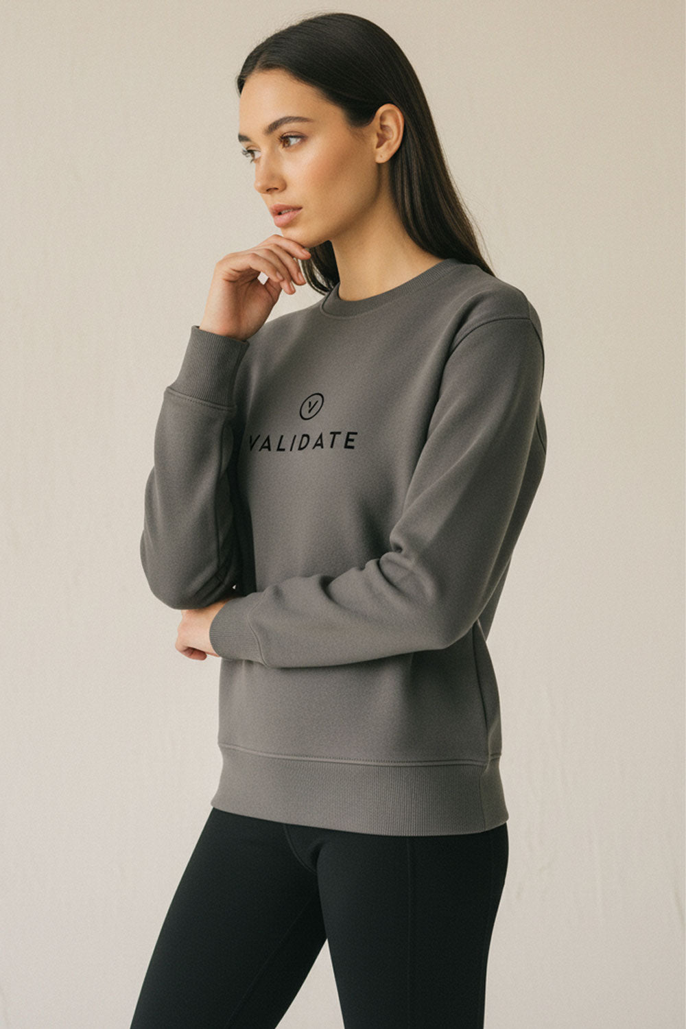 VALIDATE OG PREMIUM WOMENS SWEATSHIRT CHARCOAL