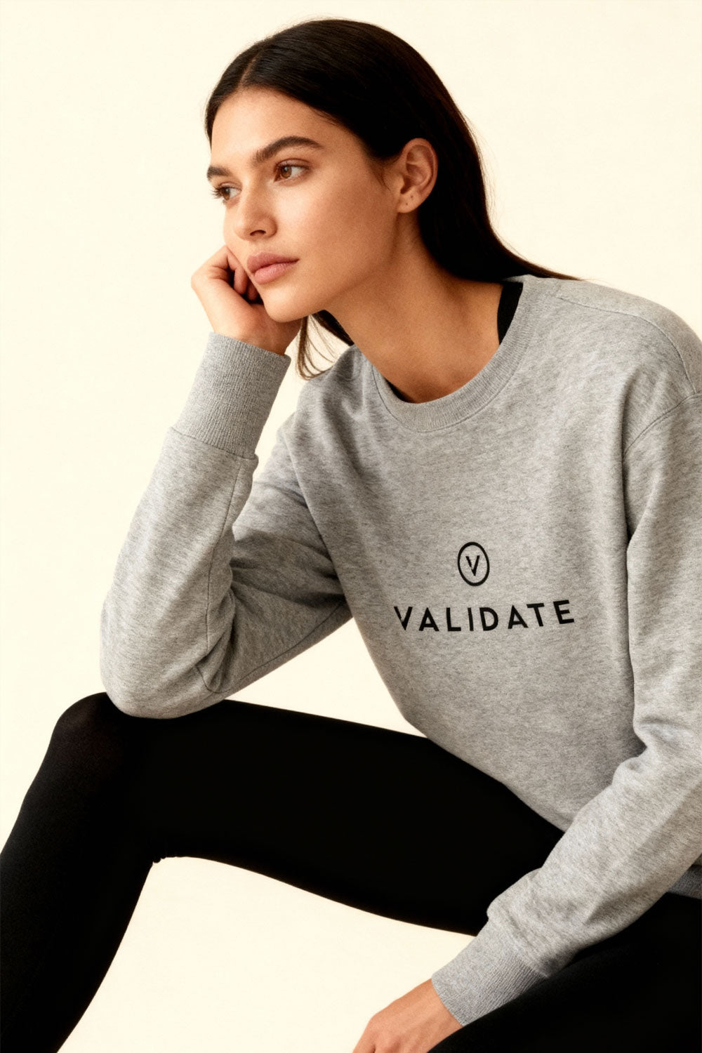 VALIDATE OG PREMIUM WOMENS SWEATSHIRT GREY MARL