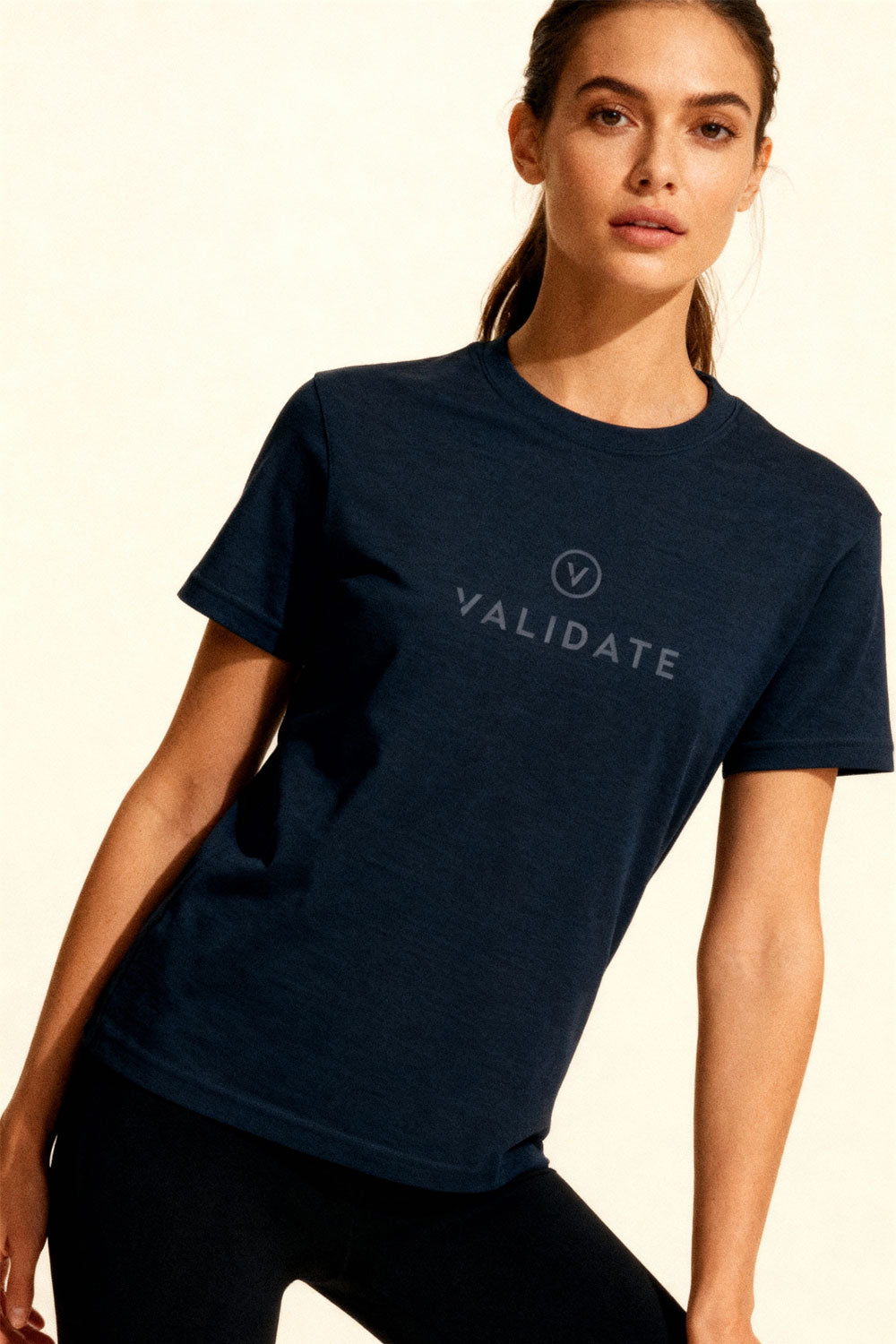 VALIDATE OG PREMIUM WOMENS WOMENS T-SHIRT HEATHER NAVY