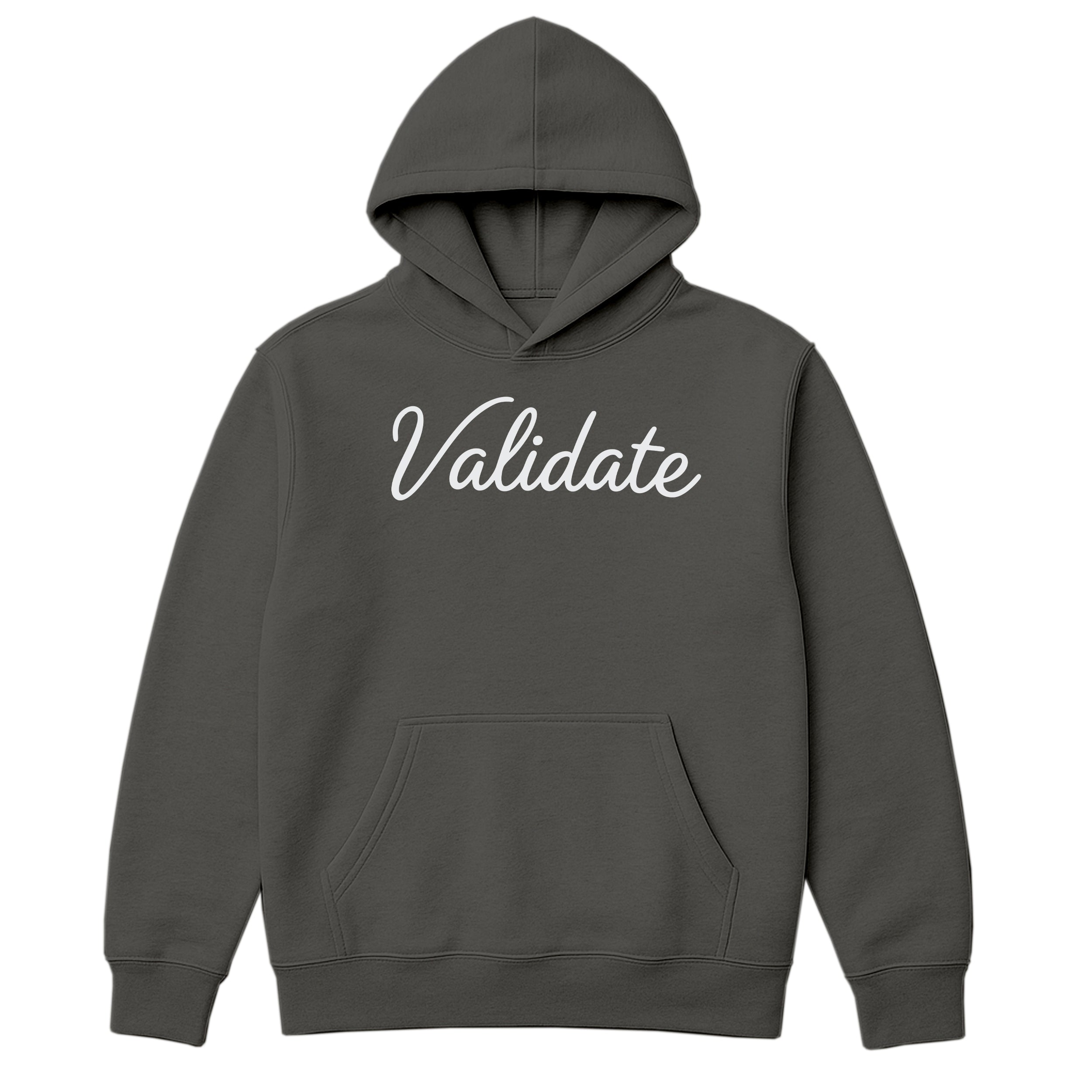 VALIDATE SCRIPT WOMENS OVERSIZE HOODIE CHARCOAL