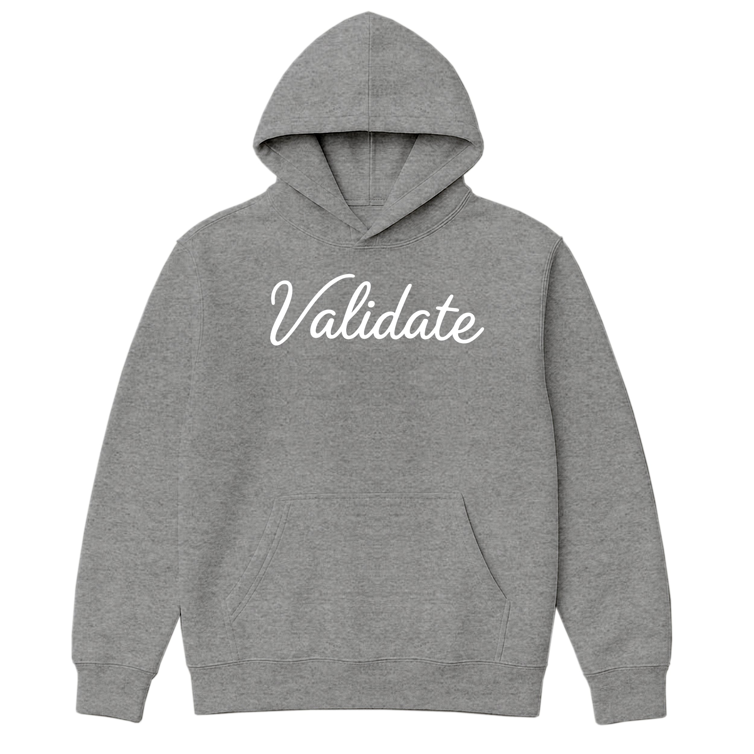 VALIDATE SCRIPT WOMENS OVERSIZE HOODIE HEATHER GREY