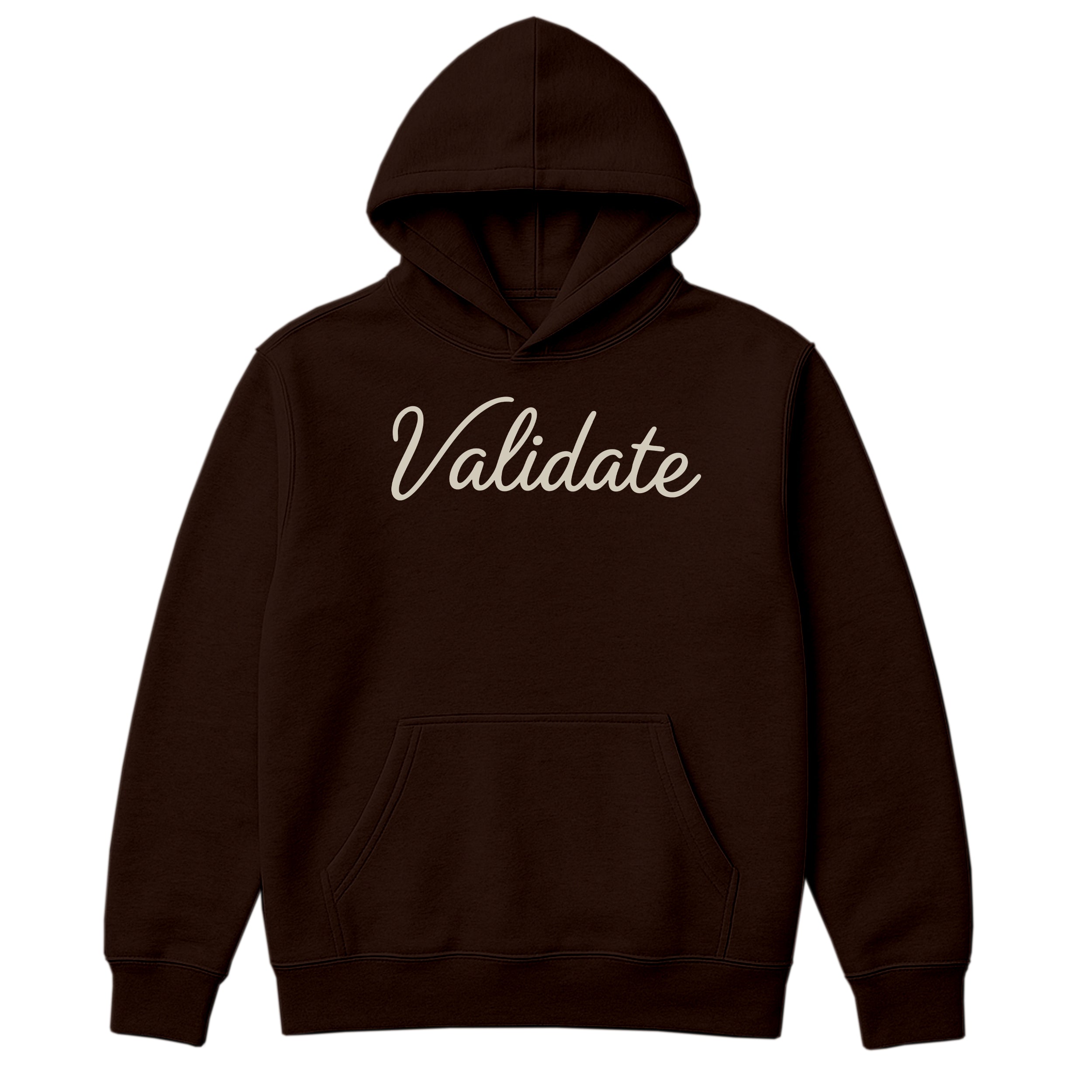 VALIDATE SCRIPT WOMENS OVERSIZE HOODIE CHOCOLATE