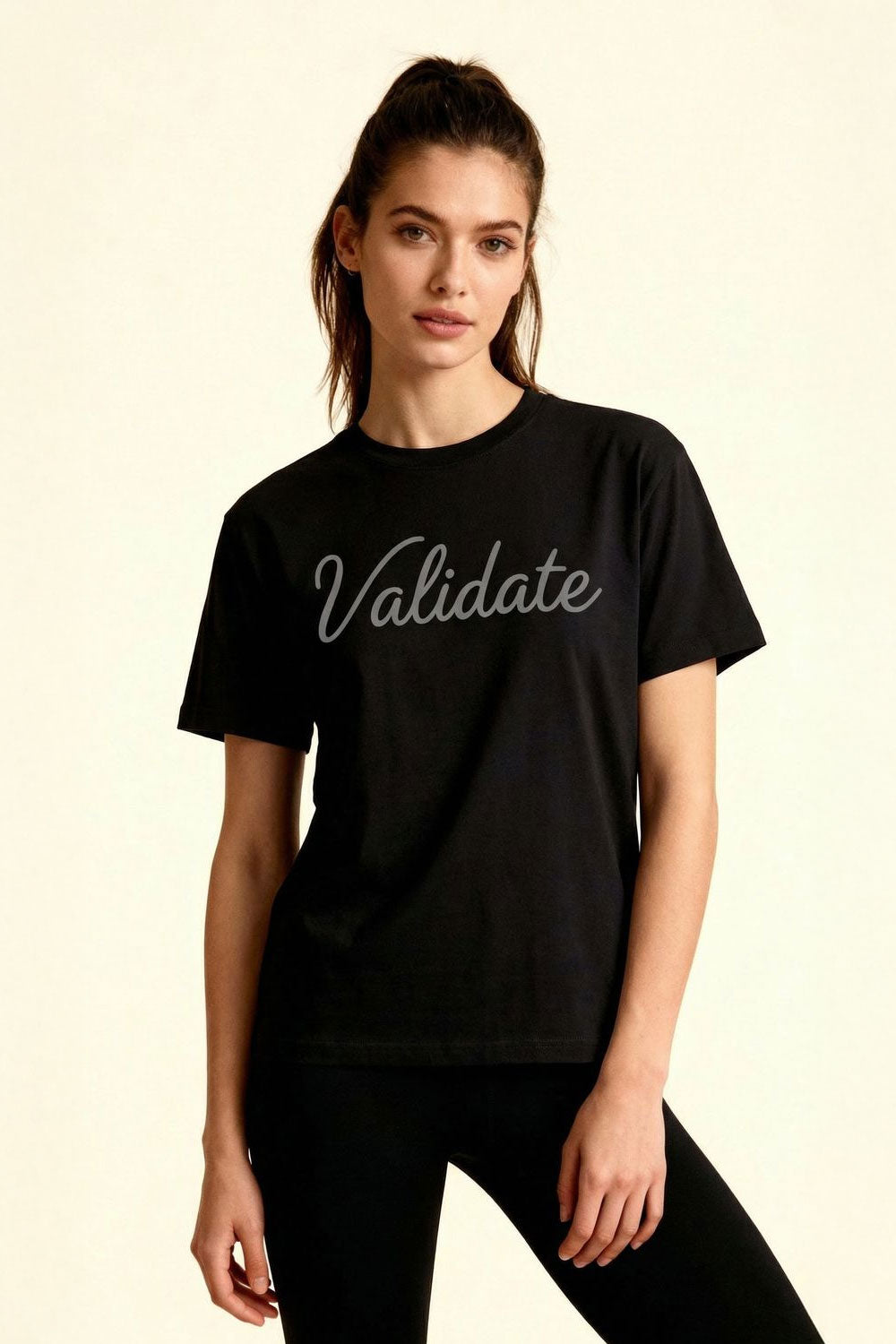 VALIDATE SCRIPT WOMENS T-SHIRT BLACK