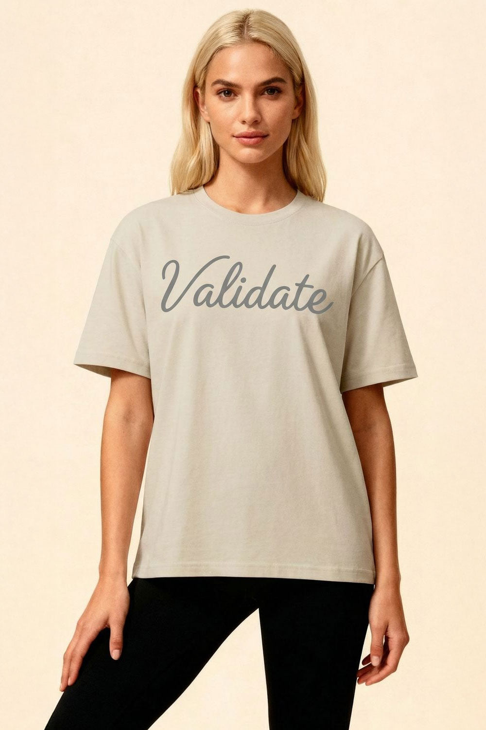 VALIDATE SCRIPT WOMENS T-SHIRT ECRU