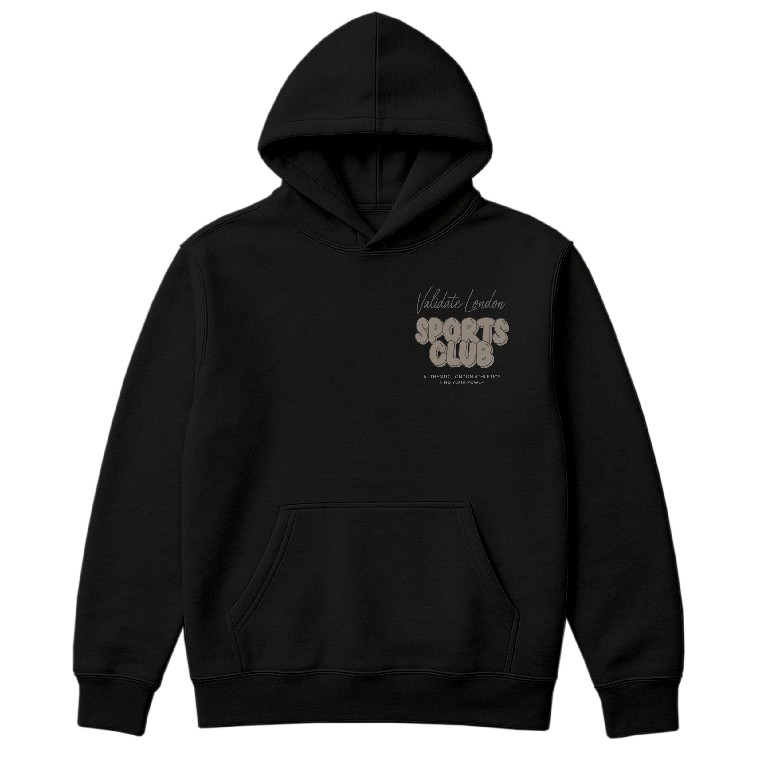 VALIDATE SPORTS CLUB WOMENS OVERSIZE HOODIE BLACK