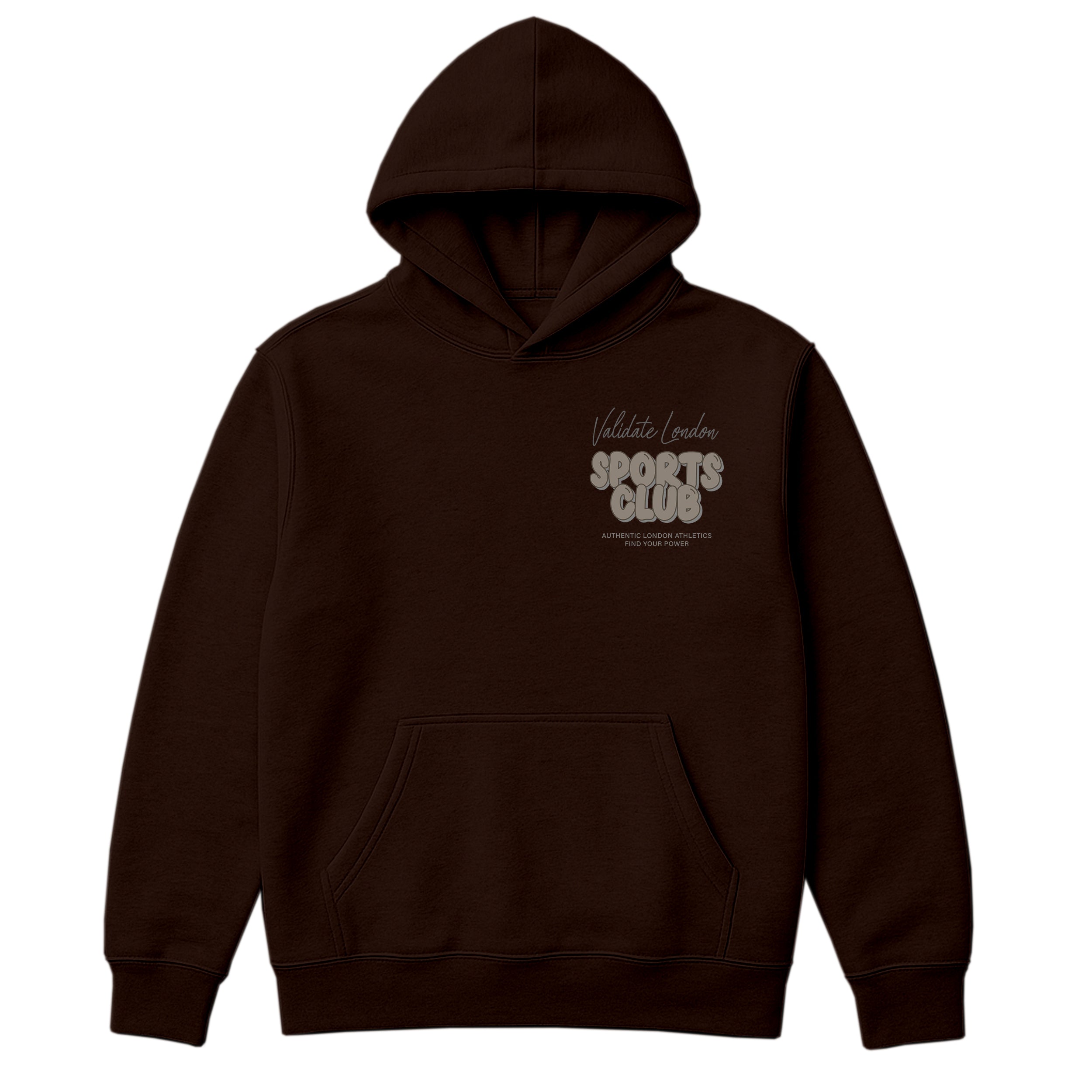 VALIDATE SPORTS CLUB WOMENS OVERSIZE HOODIE CHOCOLATE