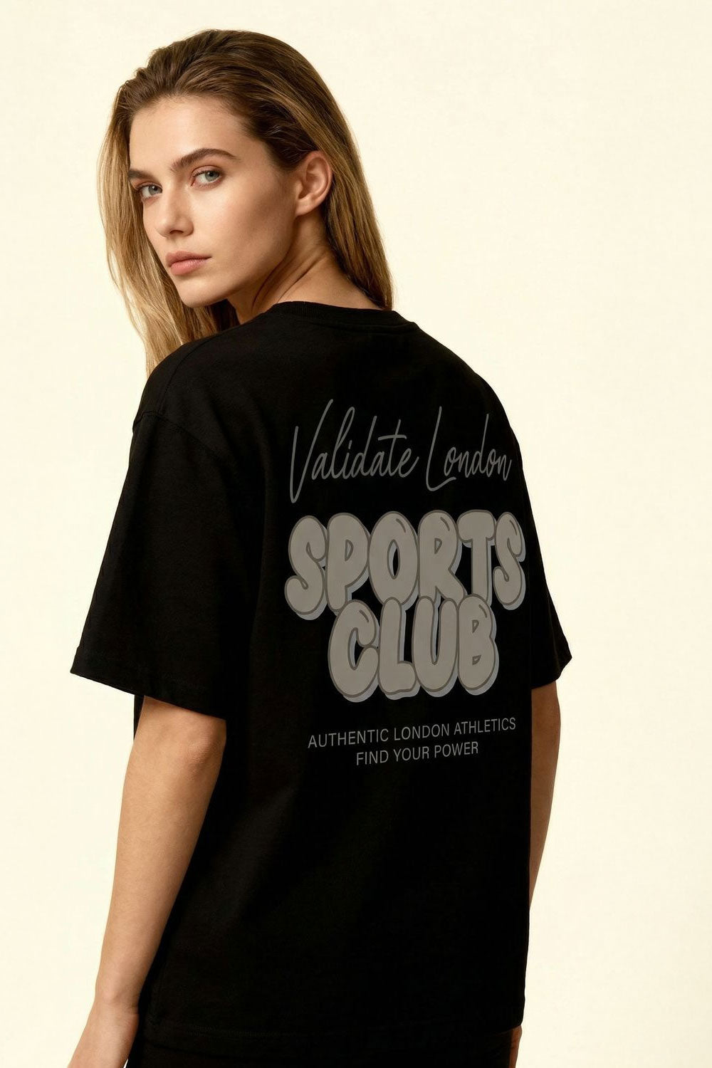 VALIDATE SPORTS CLUB WOMENS T-SHIRT BLACK