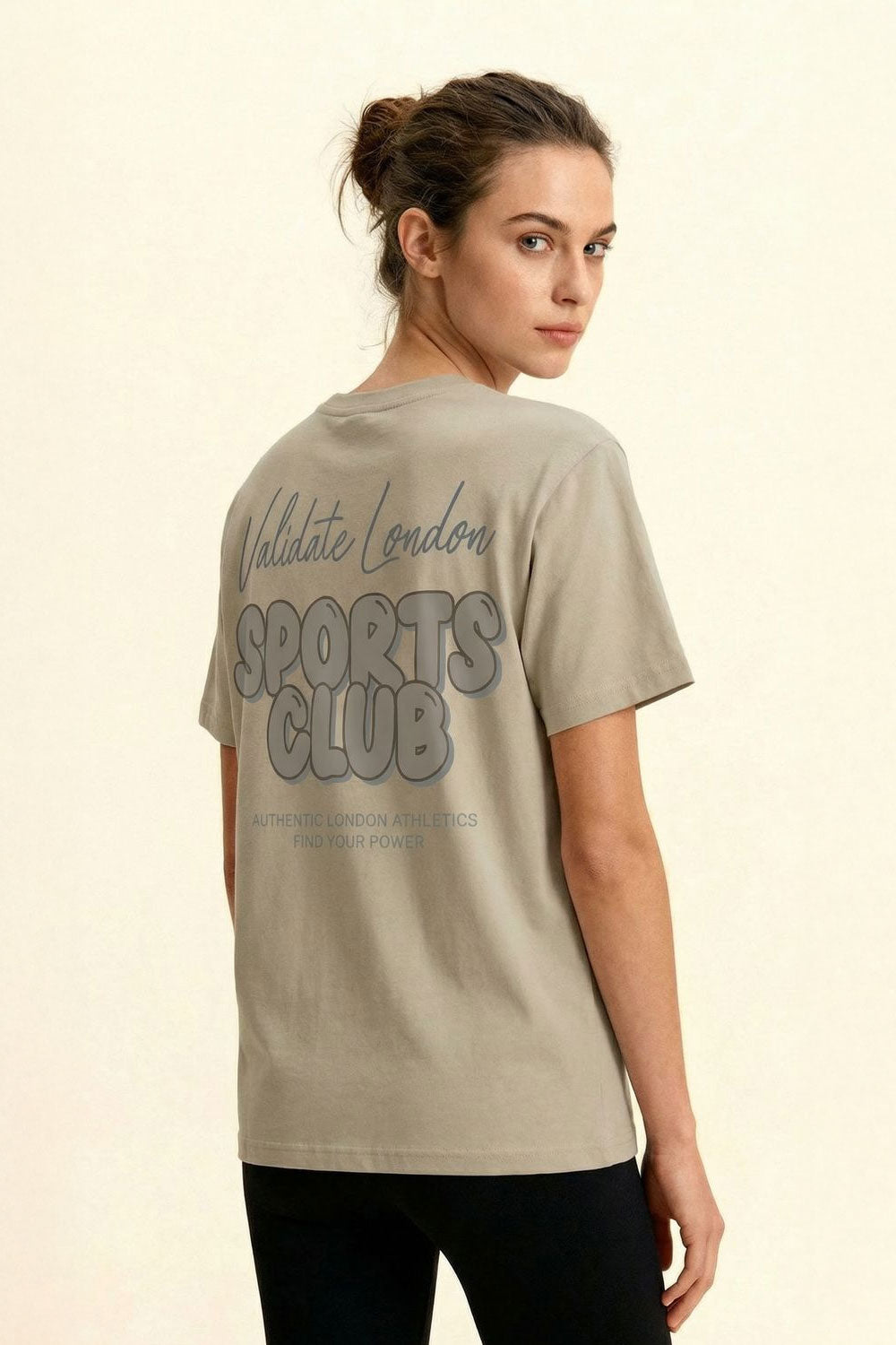 VALIDATE SPORTS CLUB WOMENS T-SHIRT STONE
