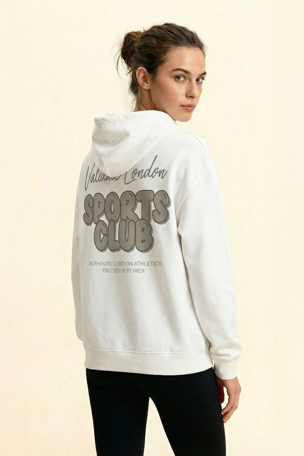 VALIDATE SPORTS CLUB WOMENS OVERSIZE HOODIE WHITE