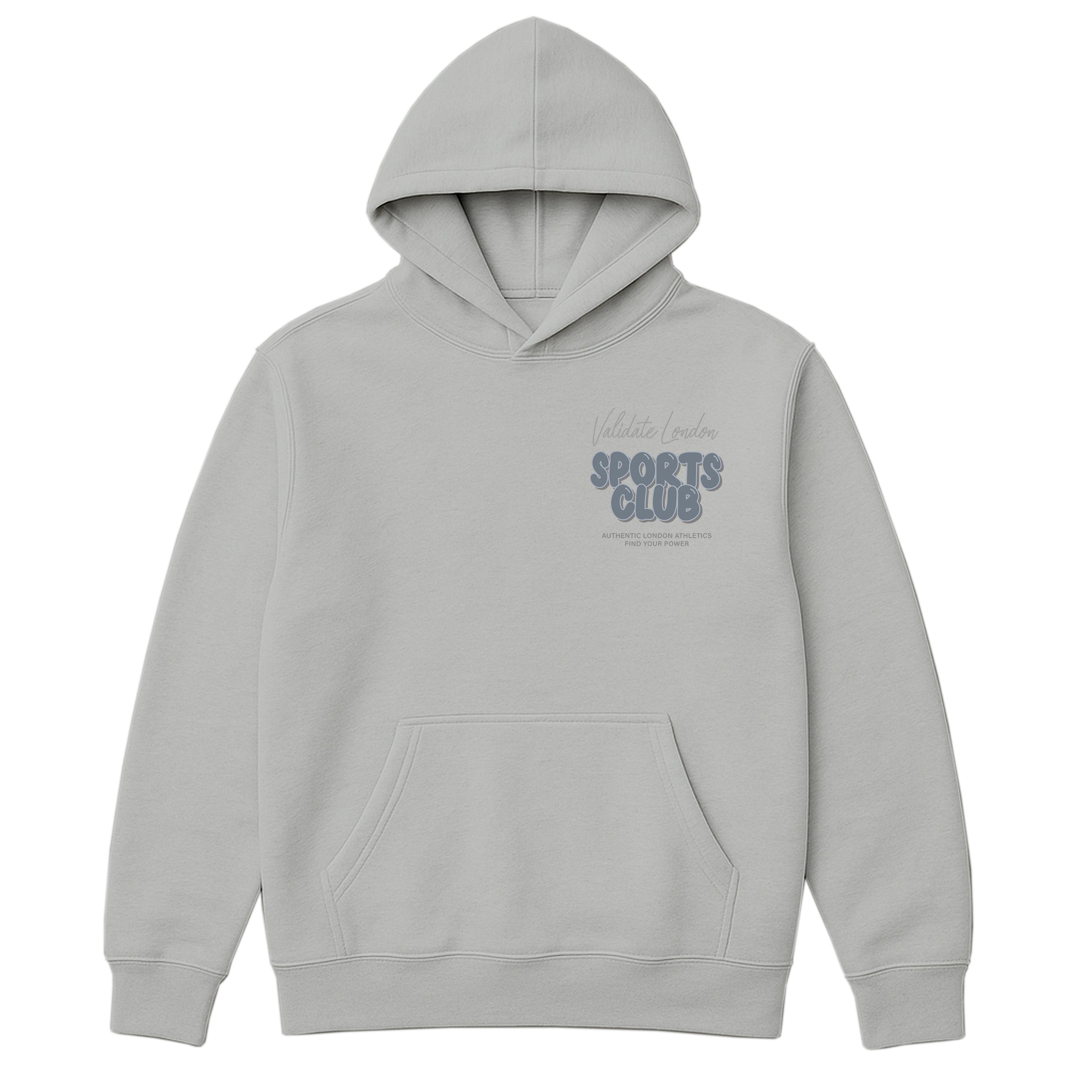 VALIDATE SPORTS CLUB WOMENS OVERSIZE HOODIE ASH GREY