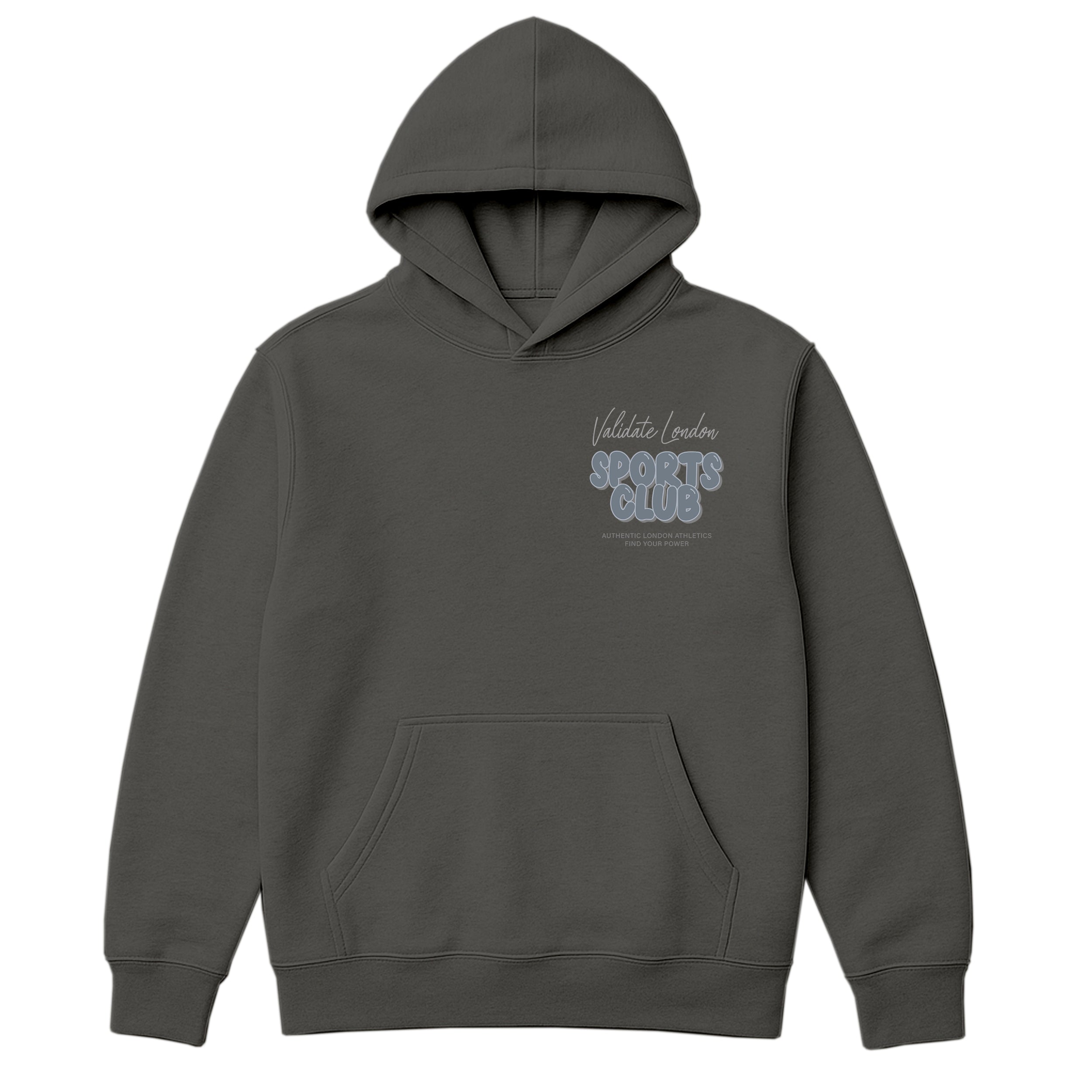 VALIDATE SPORTS CLUB WOMENS OVERSIZE HOODIE CHARCOAL