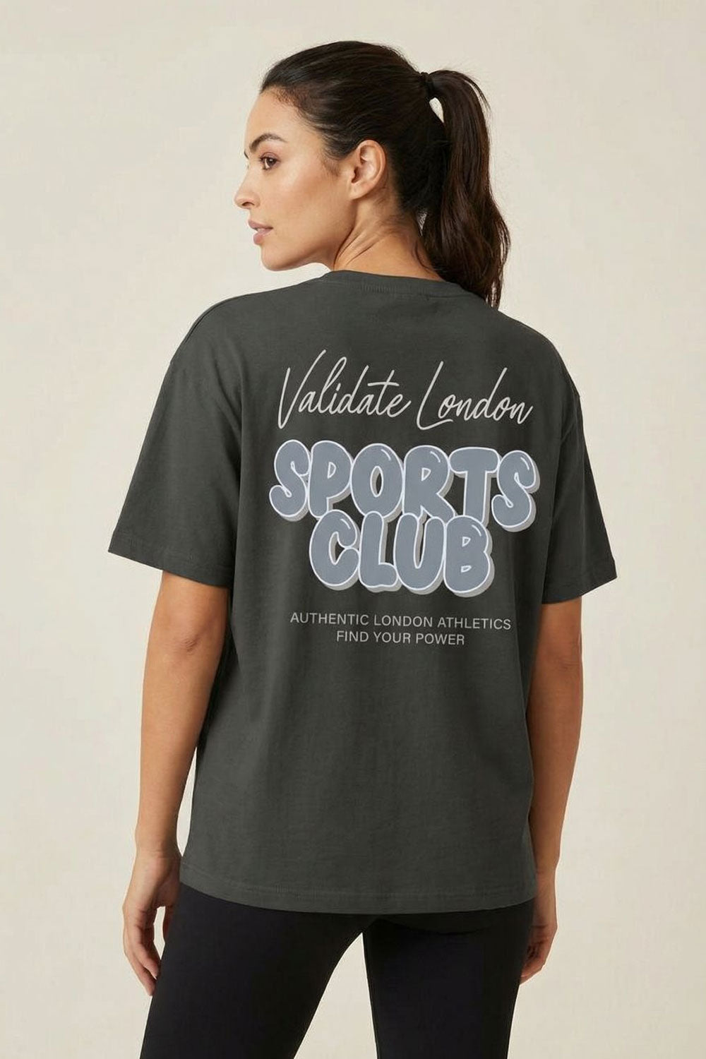 VALIDATE SPORTS CLUB WOMENS T-SHIRT CHARCOAL