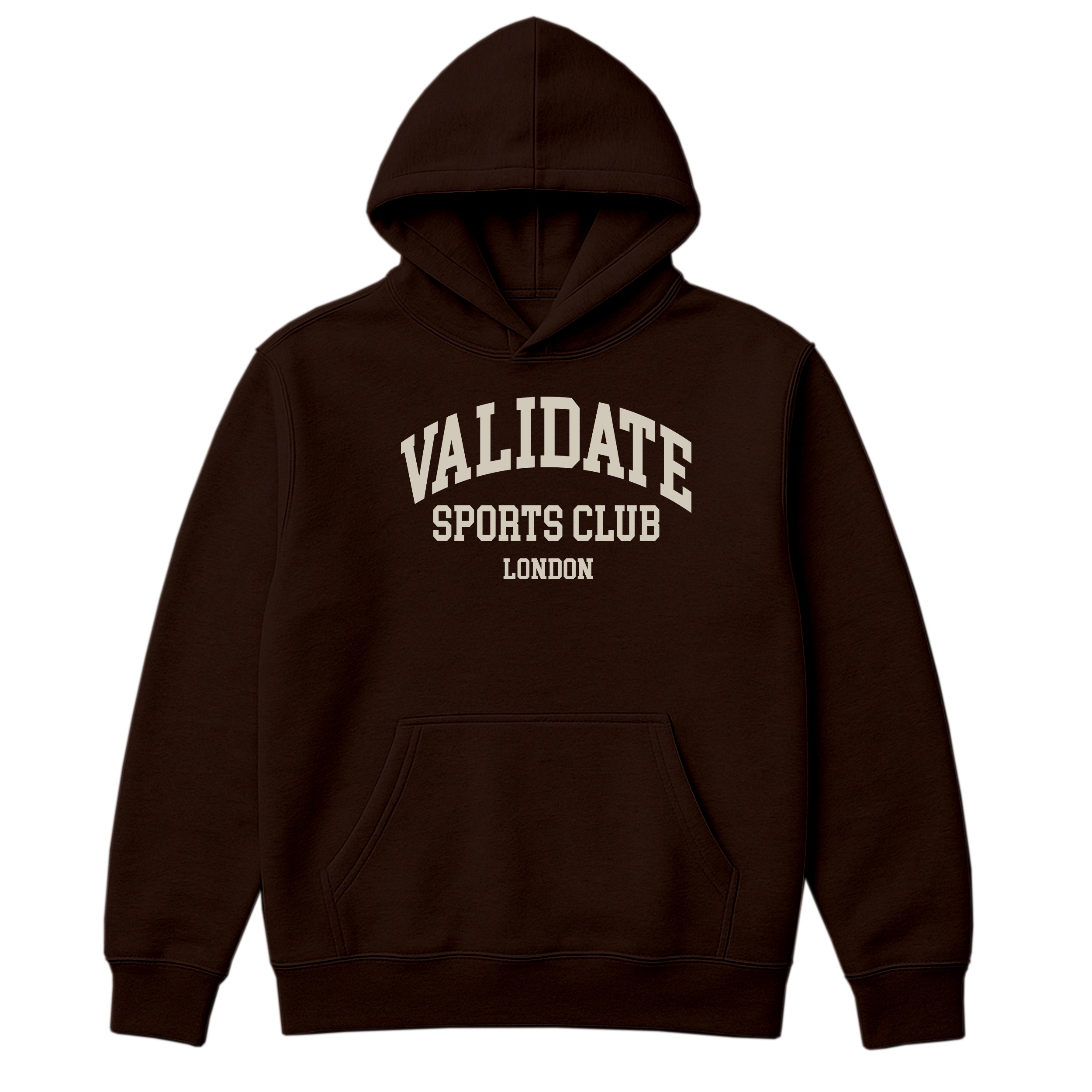 VALIDATE VARSITY WOMENS OVERSIZE HOODIE CHOCOLATE