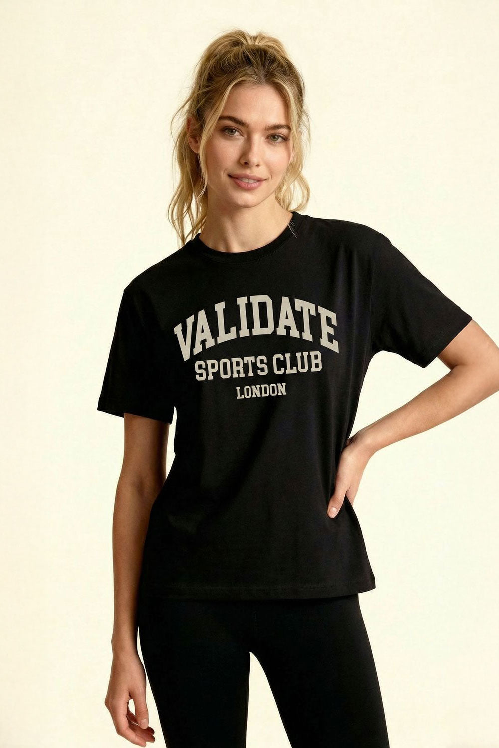 VALIDATE VARSITY WOMENS T-SHIRT BLACK