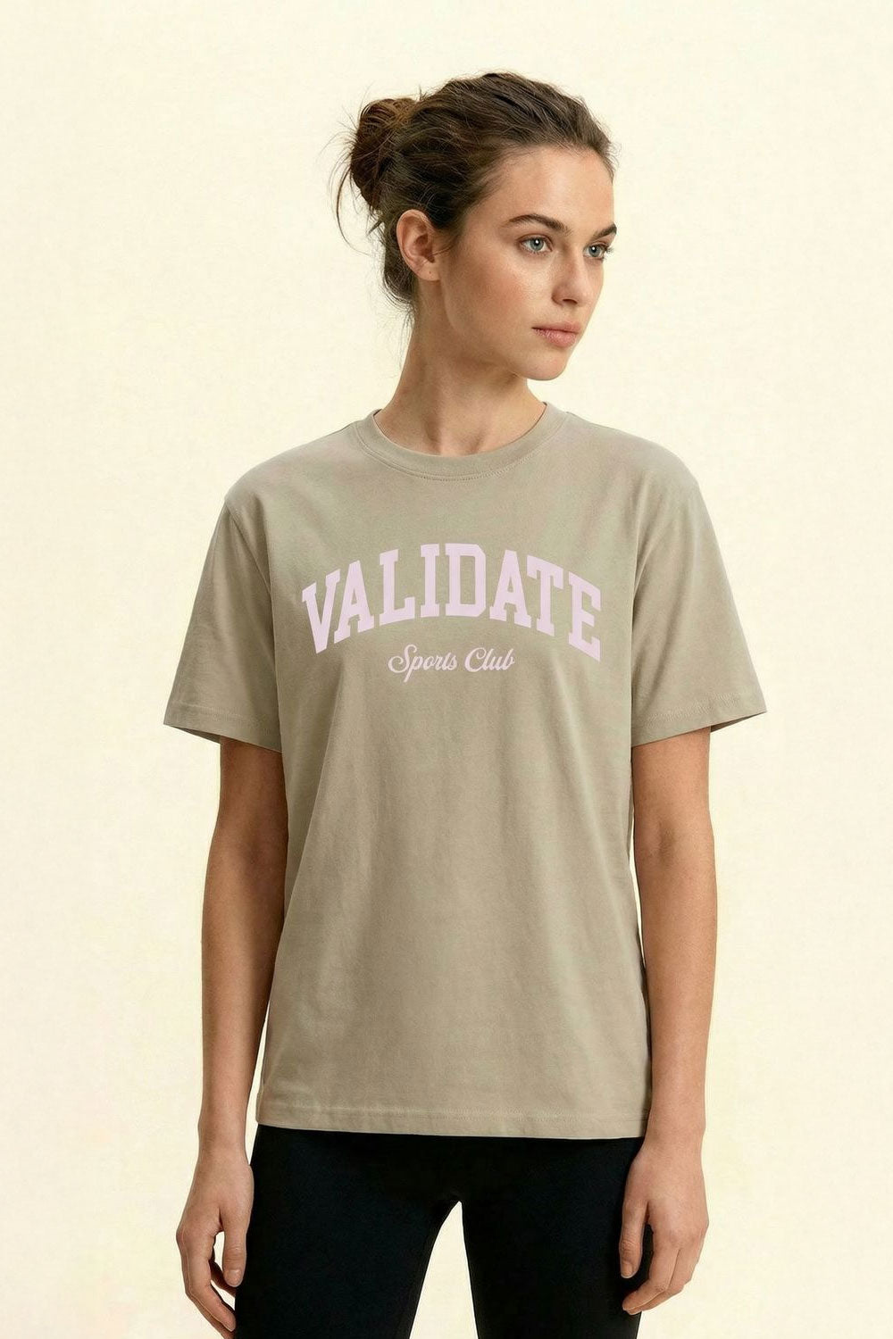 VALIDATE TEAM SPORTS WOMENS T-SHIRT STONE