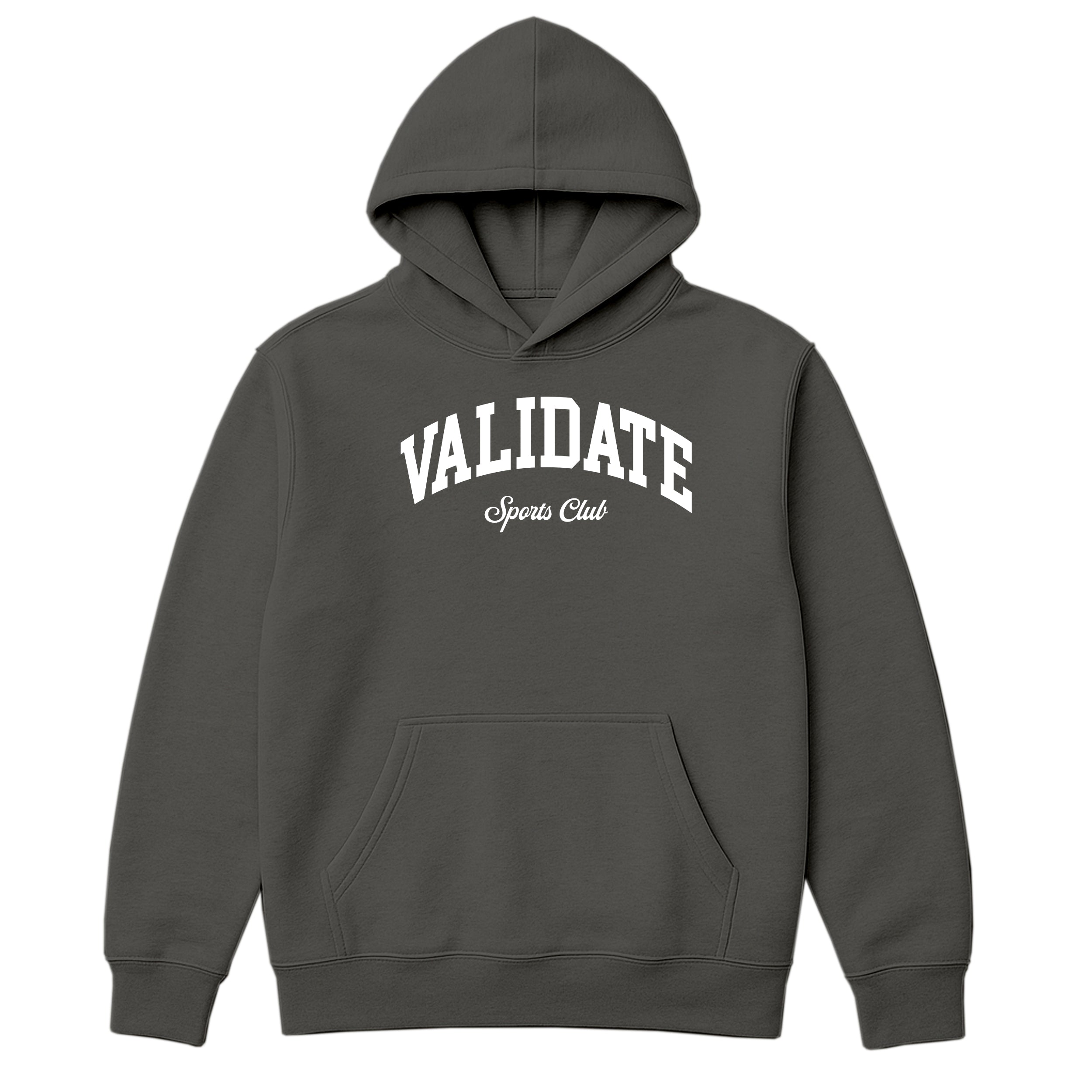 VALIDATE TEAM SPORTS WOMENS OVERSIZE HOODIE CHARCOAL