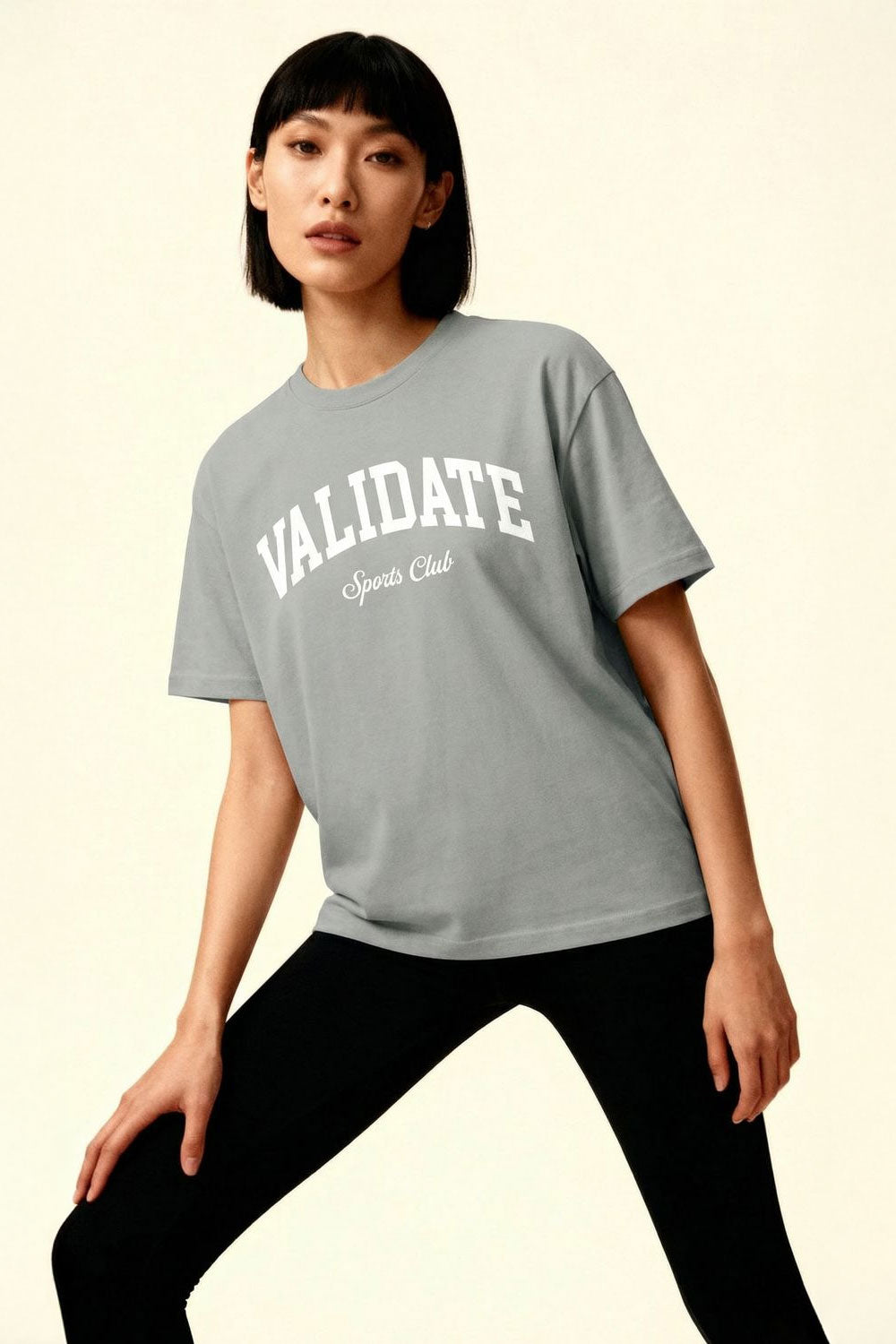 VALIDATE TEAM SPORTS WOMENS T-SHIRT ASH GREY