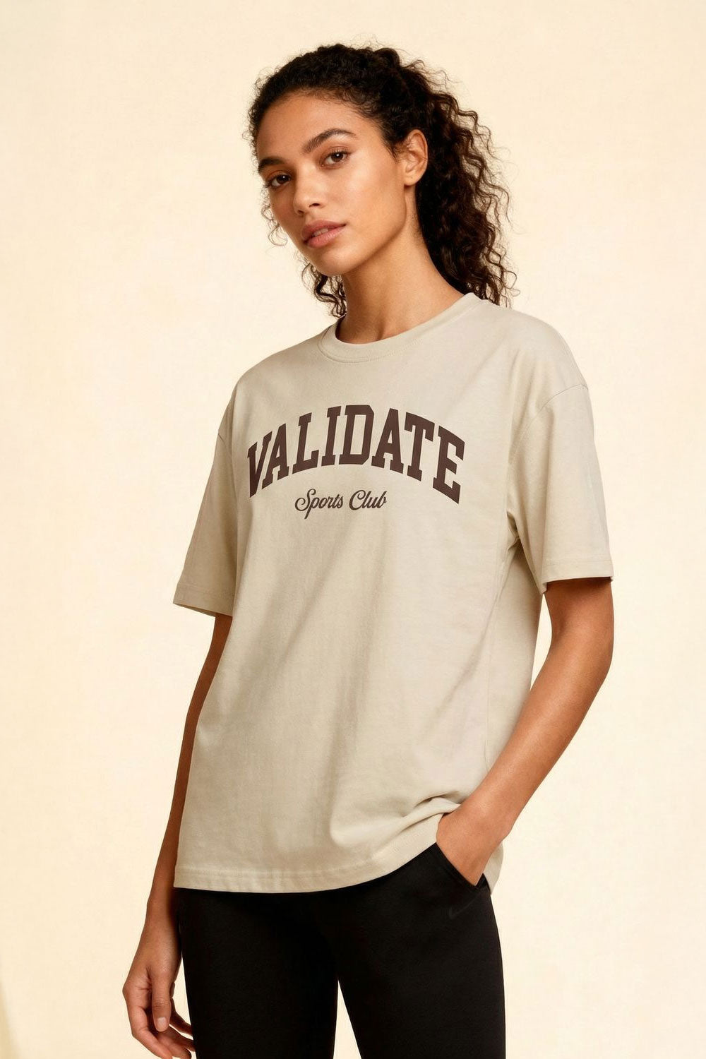 VALIDATE TEAM SPORTS WOMENS T-SHIRT ECRU