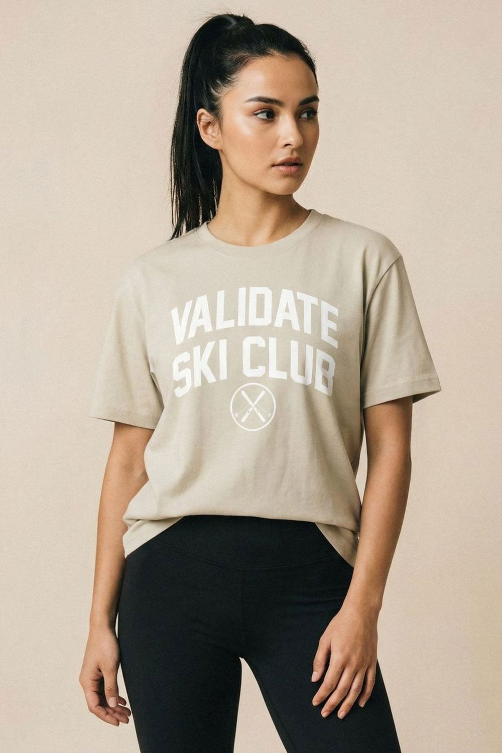 VALIDATE SKI CLUB WOMENS T-SHIRT ECRU