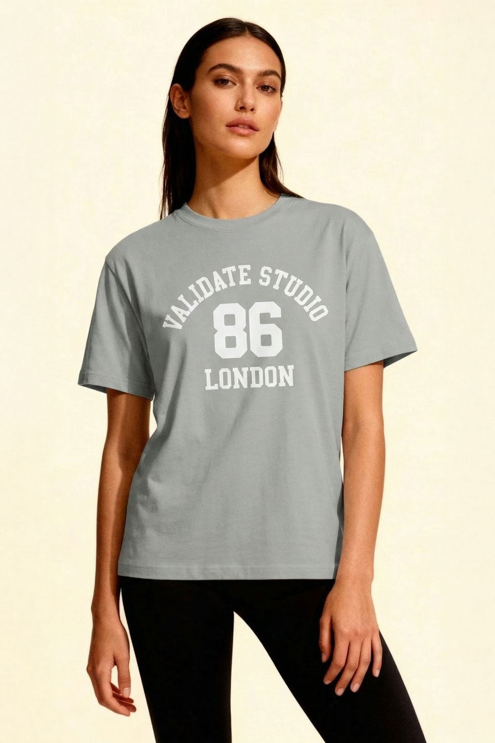 VALIDATE STUDIO WOMENS T-SHIRT ASH GREY