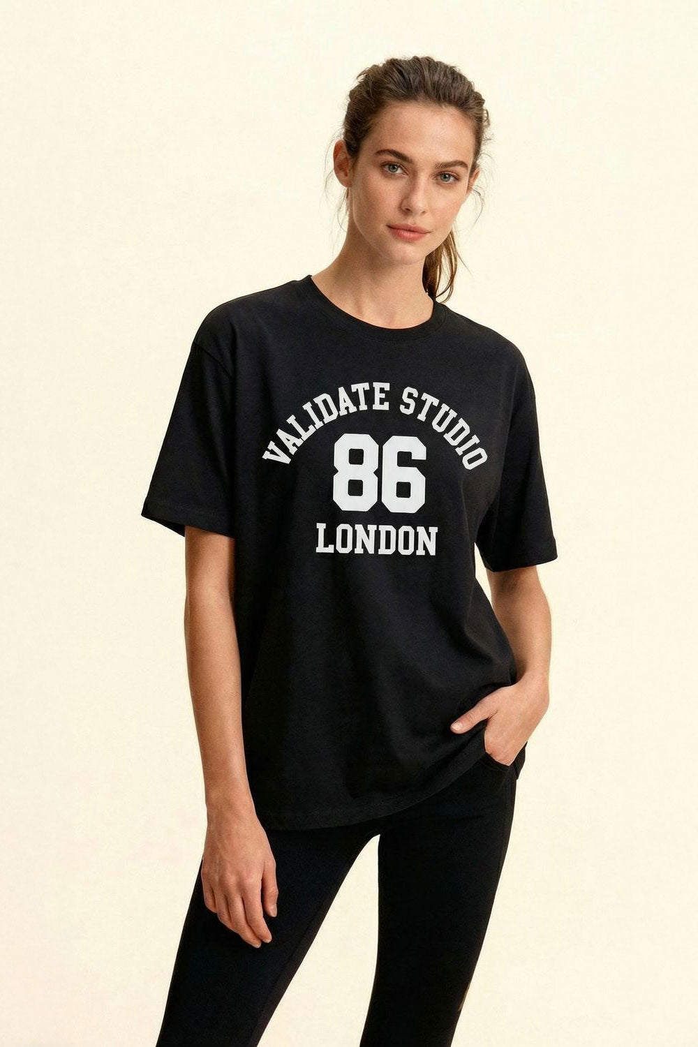 VALIDATE STUDIO WOMENS T-SHIRT BLACK