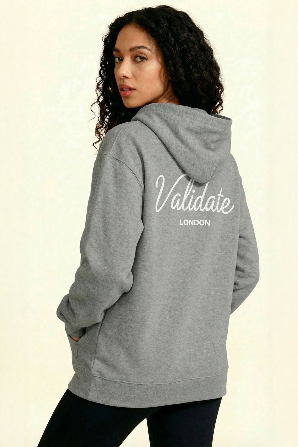 VALIDATE SCRIPT LDN WOMENS OVERSIZE HOODIE HEATHER GREY