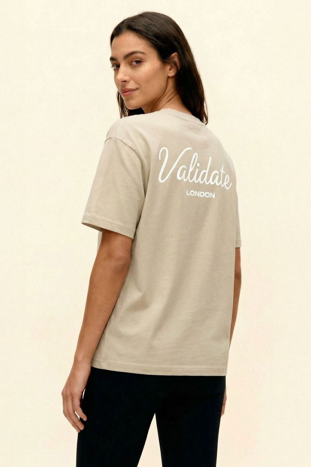 VALIDATE SCRIPT LDN WOMENS T-SHIRT ECRU