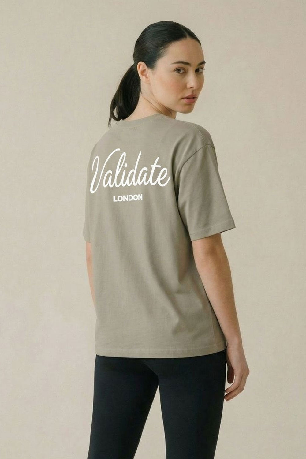VALIDATE SCRIPT LDN WOMENS T-SHIRT STONE