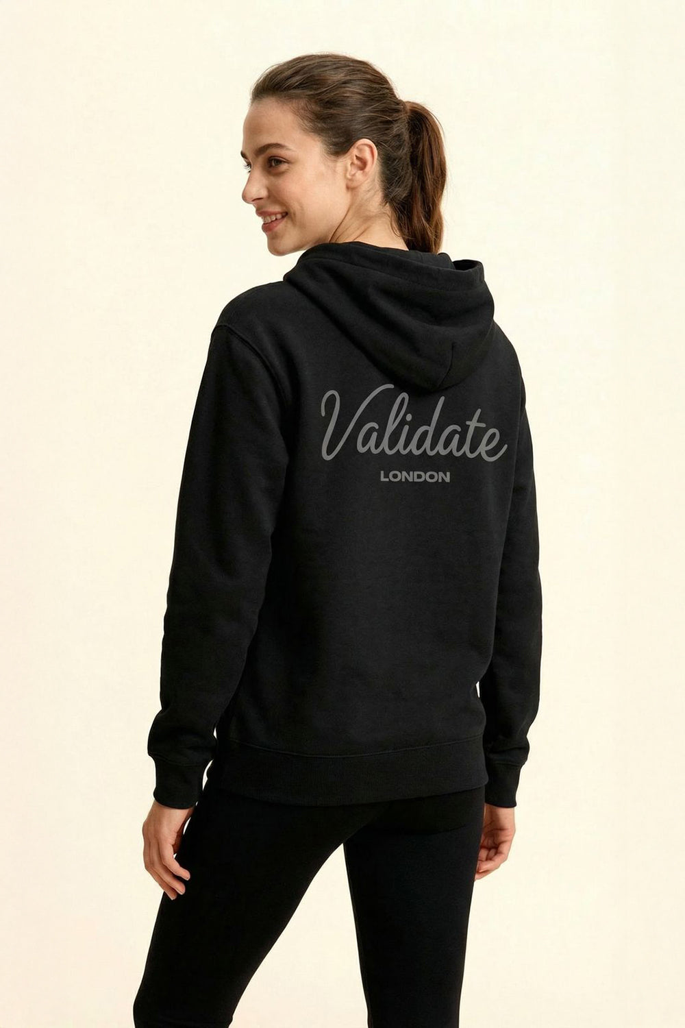 VALIDATE SCRIPT LDN WOMENS OVERSIZE HOODIE BLACK