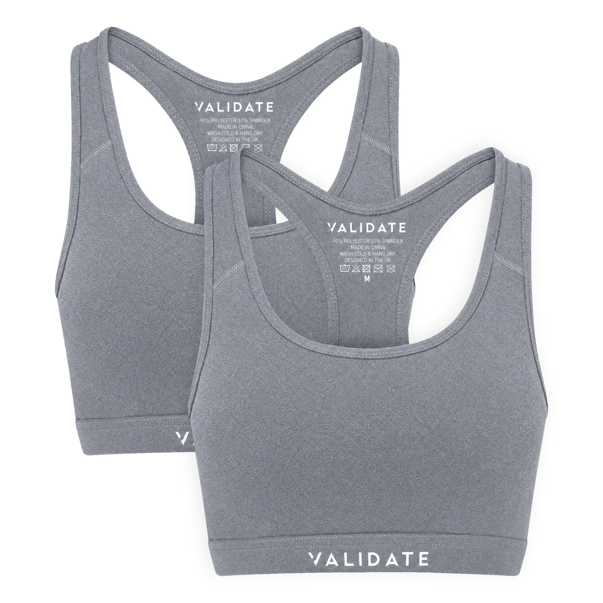 Validate 247 Essential Sports Bra 2 Pack - Grey