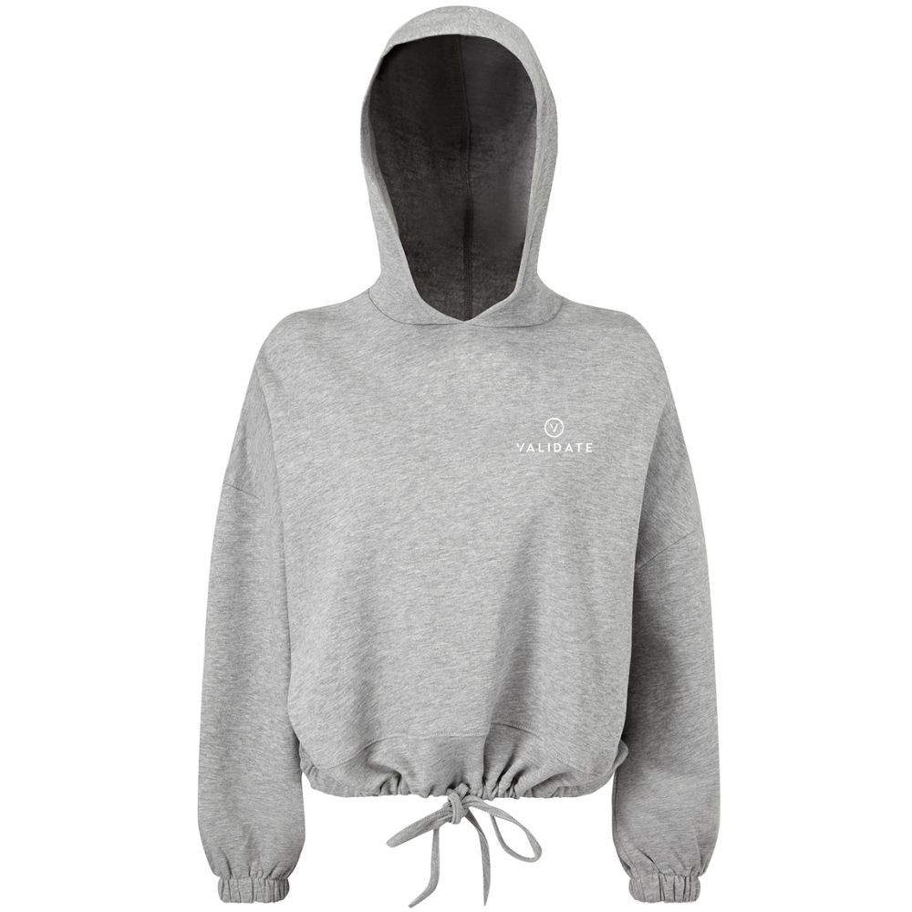 Validate Cropped Hoodie Grey