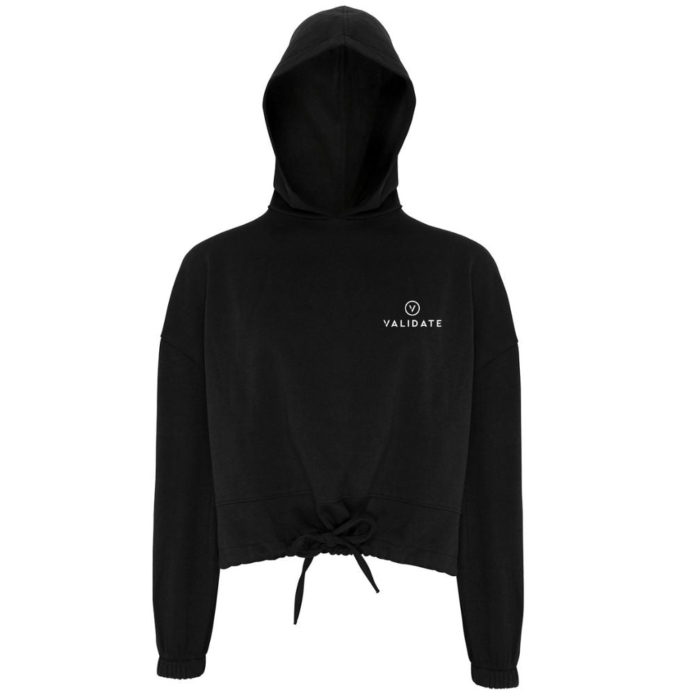 Validate Cropped Hoodie Black