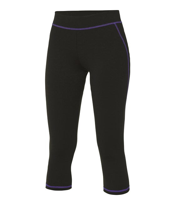 Just Cool Women's Capri legging Black and purple