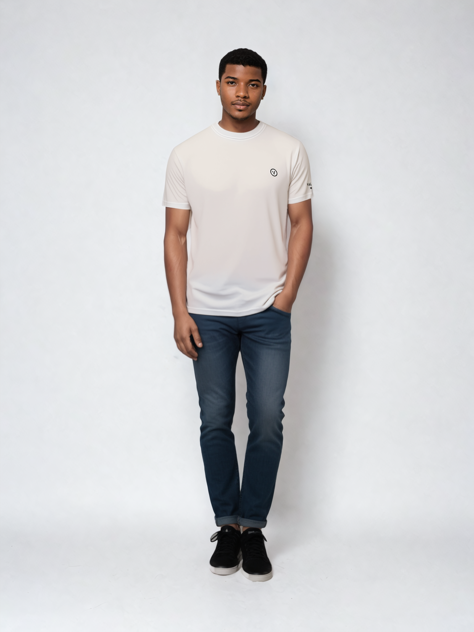 Mens Essential Small Logo Tee White