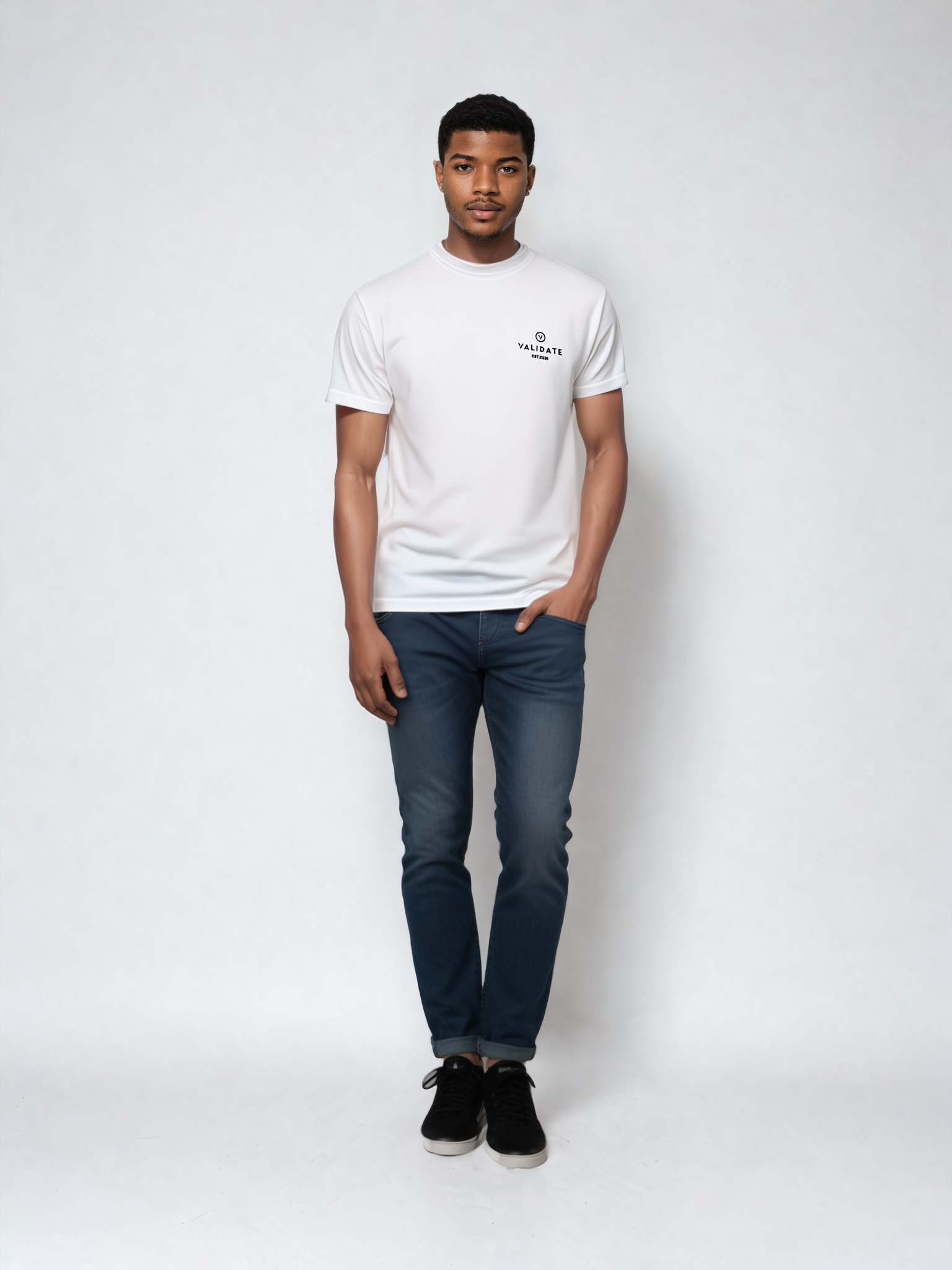 Mens Essential Chest Logo Tee White