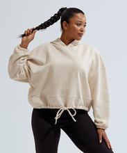 Load image into Gallery viewer, Validate Women&#39;s White Cropped Hoody

