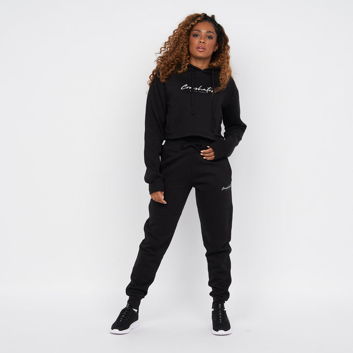 Crosshatch Chatch Black High Waistband Jogger | Validate Fashion Women's Joggers and Leggings | Hertfordshire