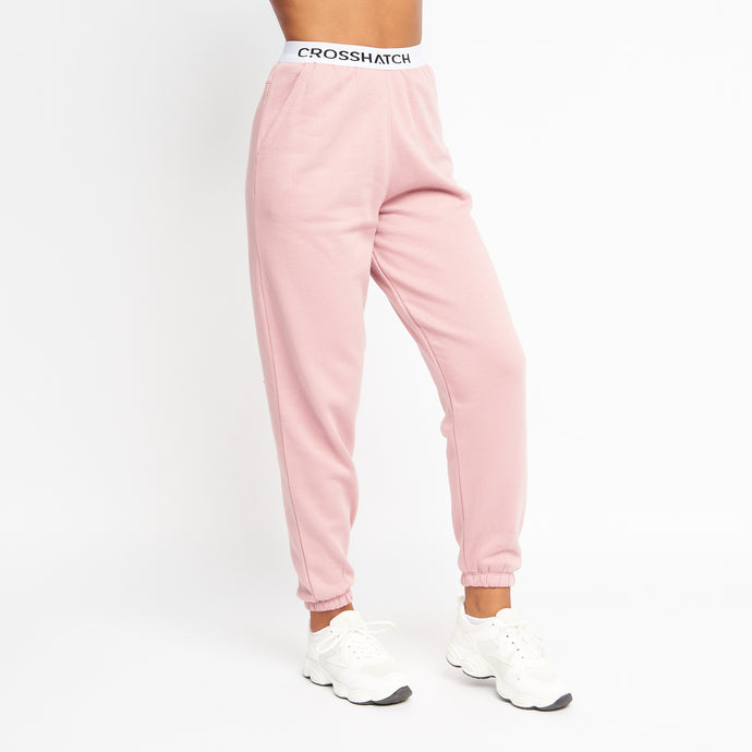 Crosshatch Jacklights Dusty Pink Waistband Jogger | Validate Fashion Women's Joggers and Leggings | Hertfordshire