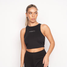 Load image into Gallery viewer, Crosshatch&#39;s Landouts Black Ladies Crop Vest Top | Validate Fashion Women&#39;s T-shirts and Vests | Hertfordshire
